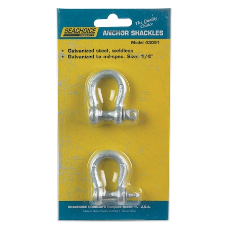 Seachoice Seachoice Galvanized Steel 11.5 in. L X 1/4 in. W Shackle 2 pk 43051